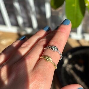 Ouroboros Gold and Sterling Silver .925 Rings